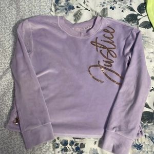 Girls justice velvet sweater with gold details